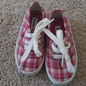 Keds original pink plaid girl toddler shoes